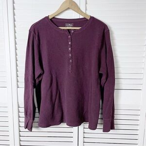 L.L. Bean waffle knit Henley Shirt